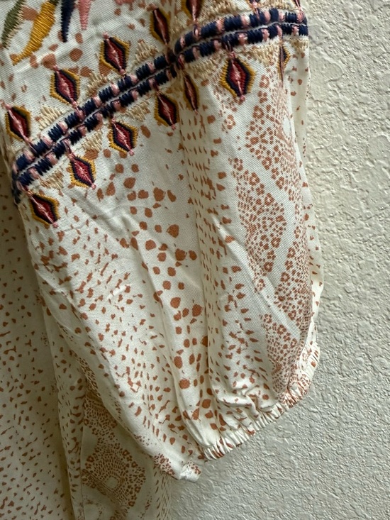 Savanna Jane Cream Embroidered Floral Boho Tunic - Picture 5 of 11